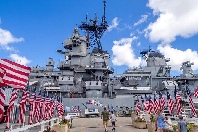 Battleship Missouri moored at Ford Island in Pearl Harbor